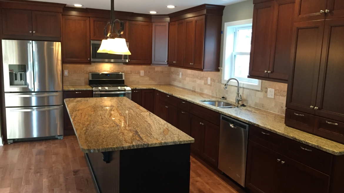 3cm Yellow River Granite Kitchen with Eased Edge